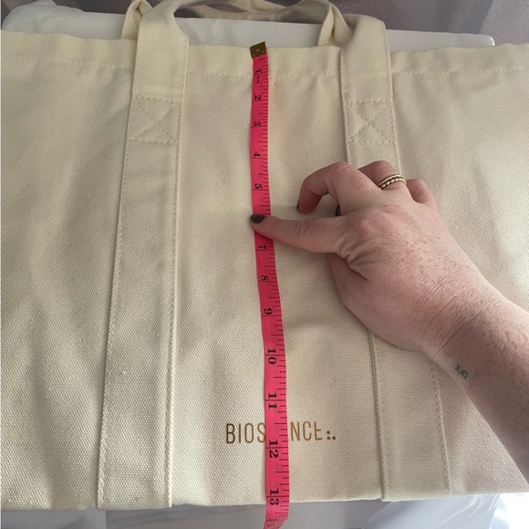 BIOSSANCE Reusable Large White Cotton Canvas Tote Bag - New - Picture 8 of 8